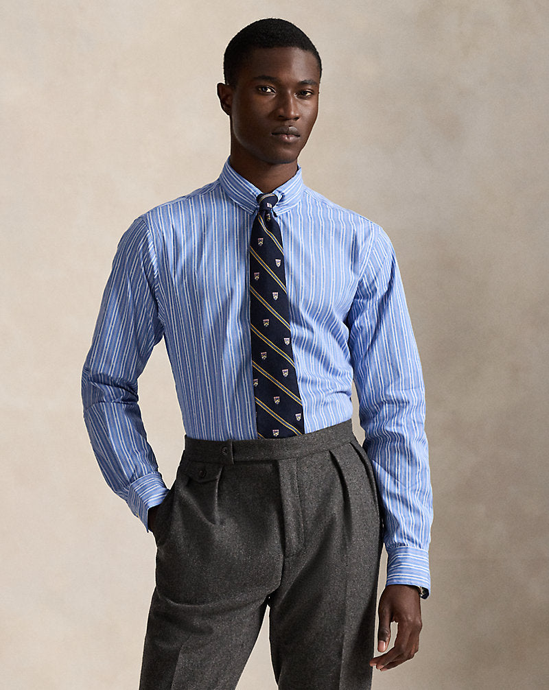 Custom Fit Striped Dobby Shirt Fall Blue/White