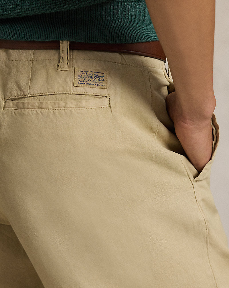 21.6 cm Classic Fit Linen-Cotton Short Coastal Beige