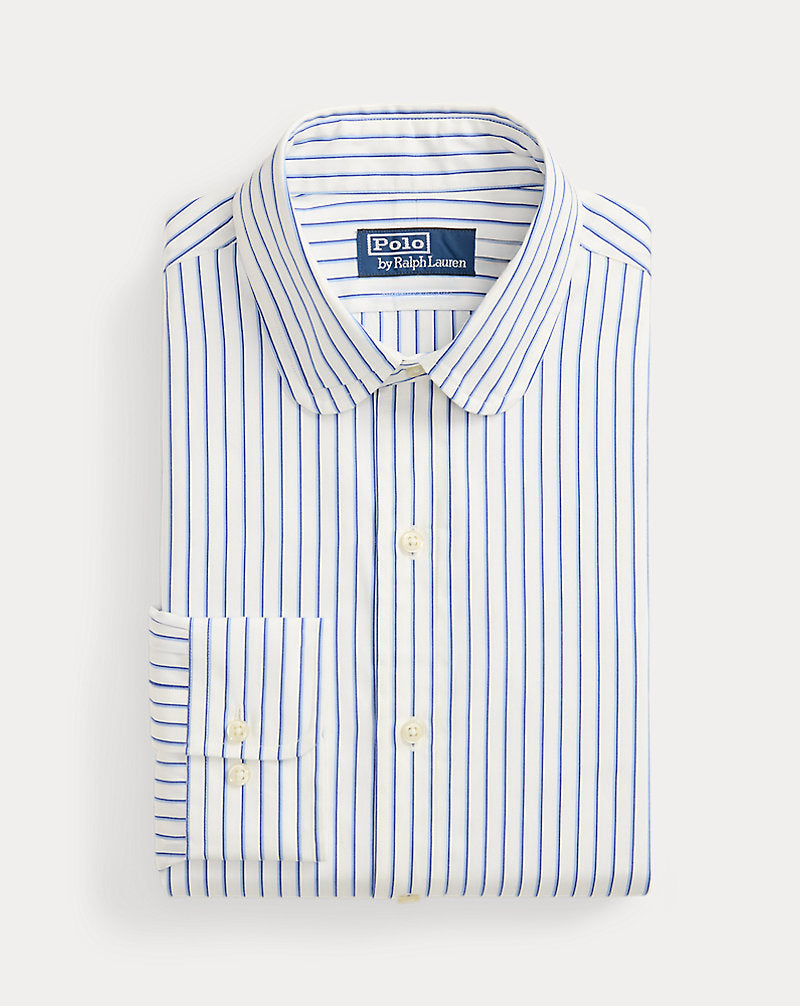 Custom Fit Striped Poplin Shirt 5069 White/Sky Blue