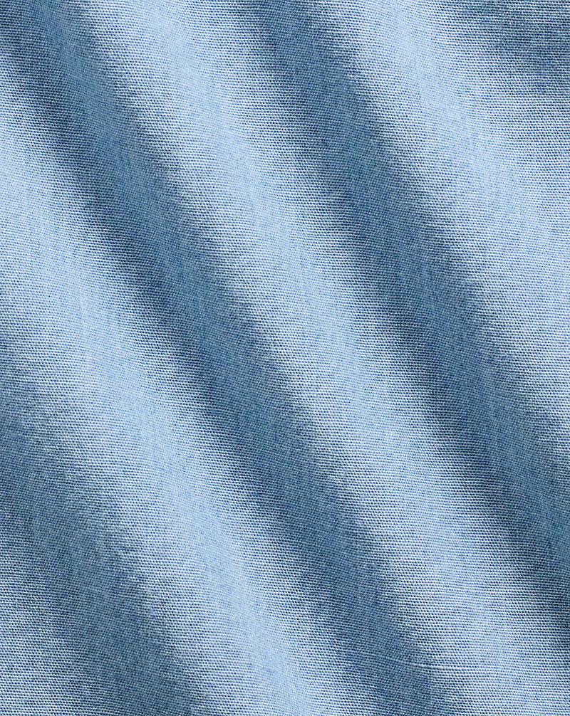 Custom Fit Indigo Chambray Shirt Nimes Blue/White
