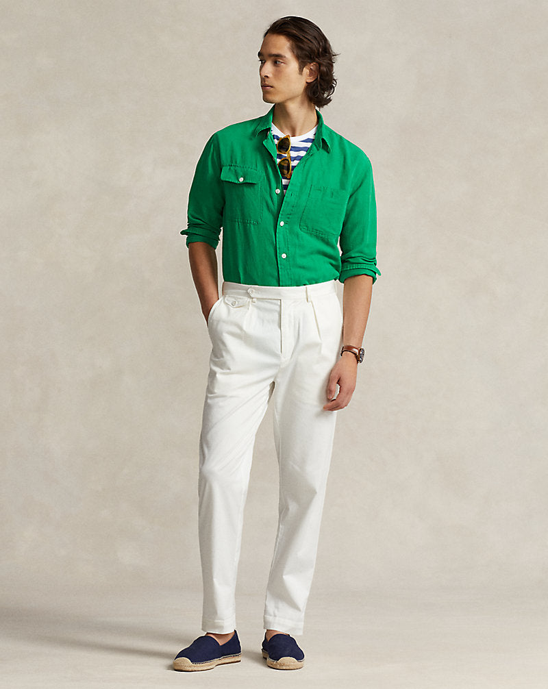 Classic Fit Linen-Silk Workshirt Stem