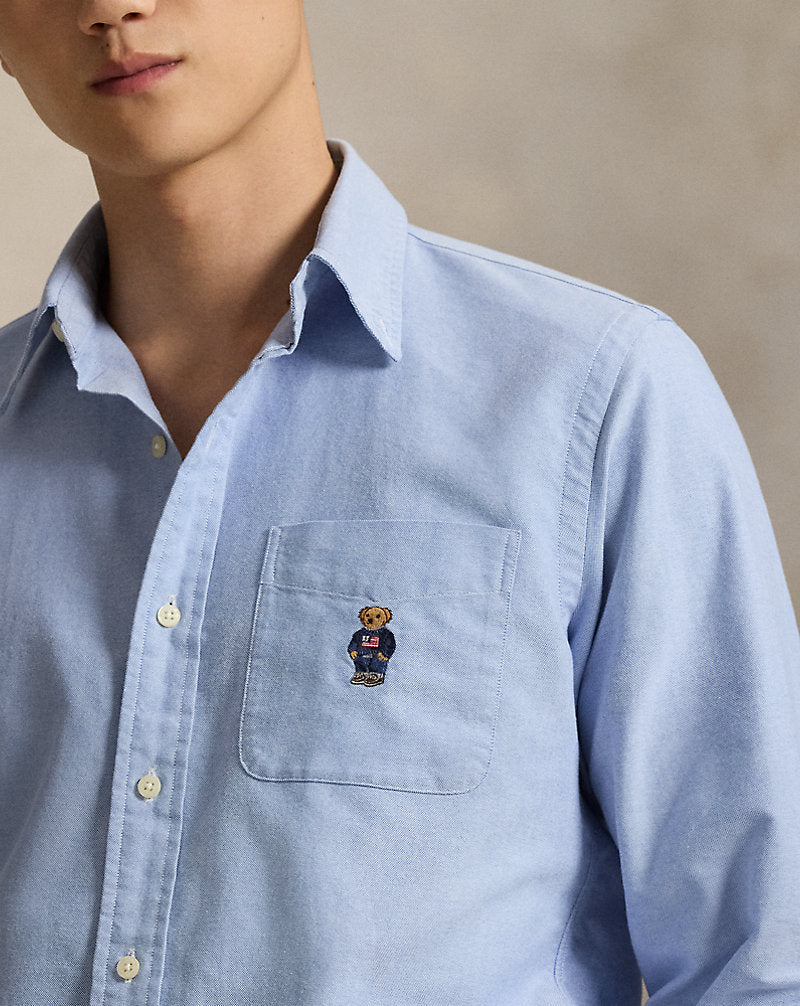 Custom Fit Polo Bear Oxford Shirt 6220 Bsr Blue