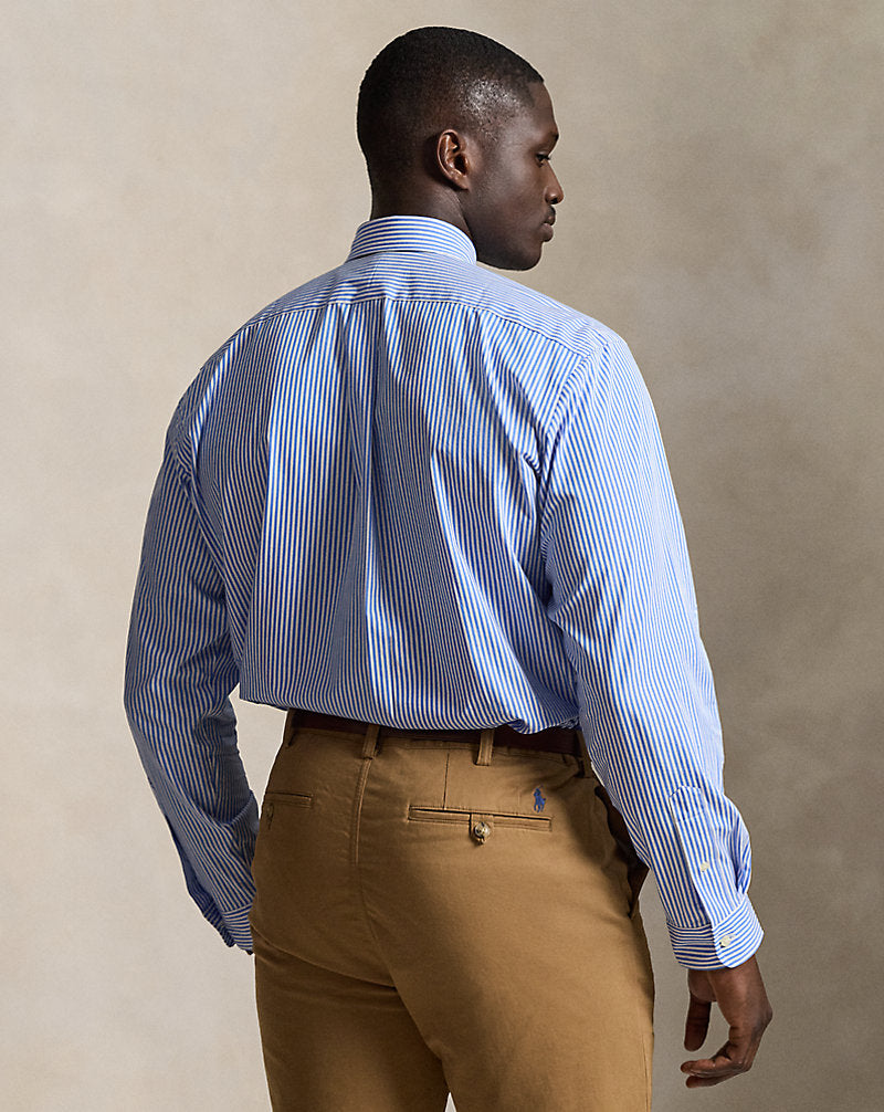 Striped Stretch Poplin Shirt 4655h Light Blue/White