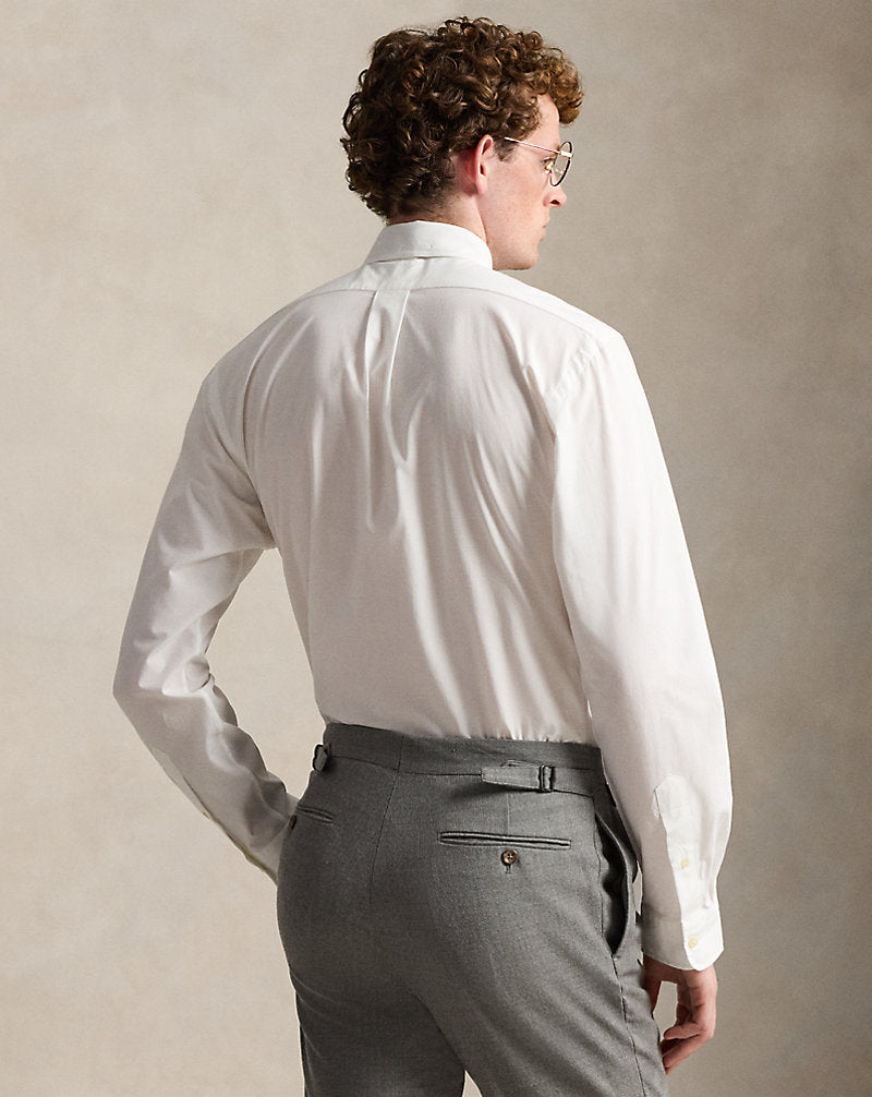 Custom Fit Stretch Poplin Shirt White