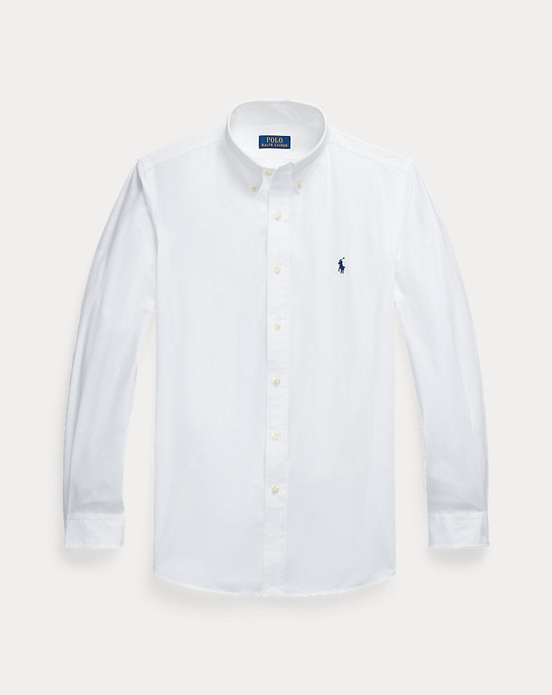 Custom Fit Stretch Poplin Shirt White