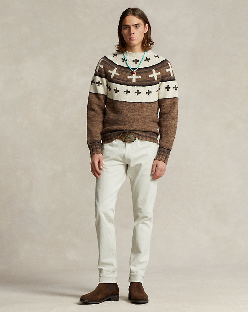 Naiomi Glasses Wool-Blend Jumper Brown Combo