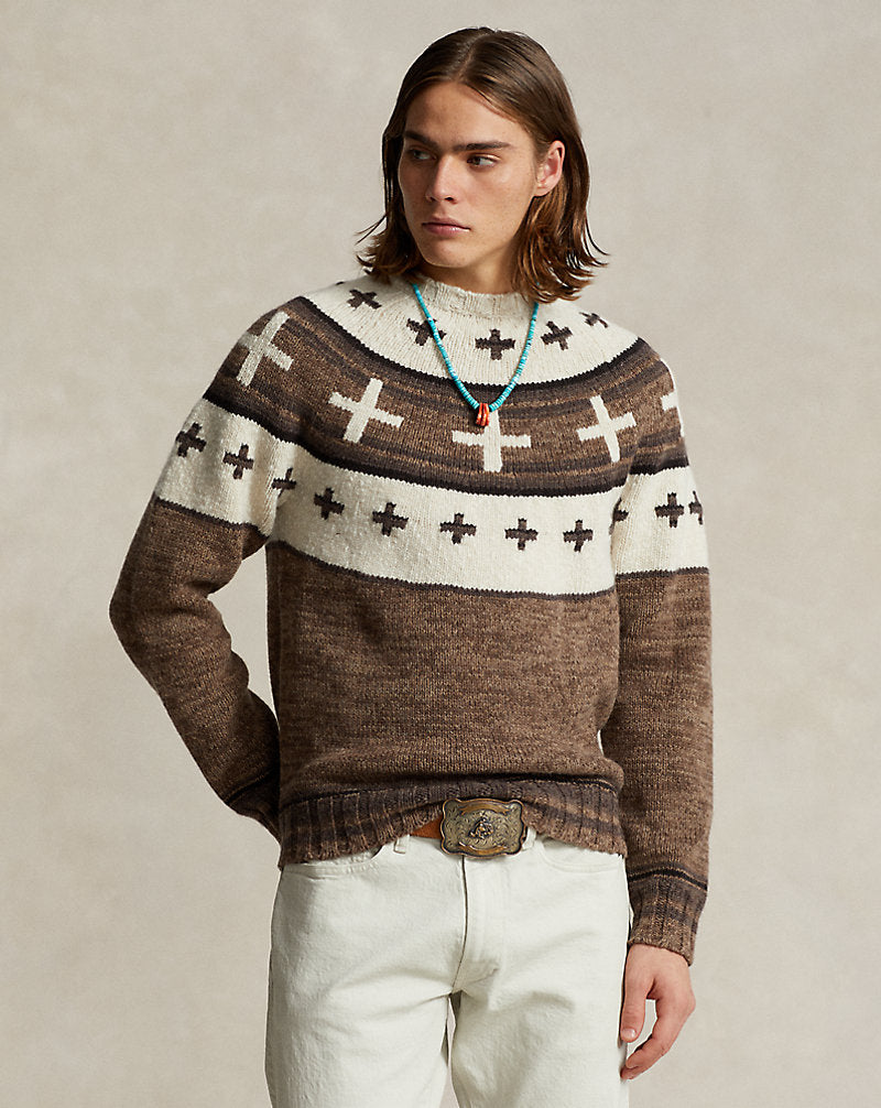 Naiomi Glasses Wool-Blend Jumper Brown Combo