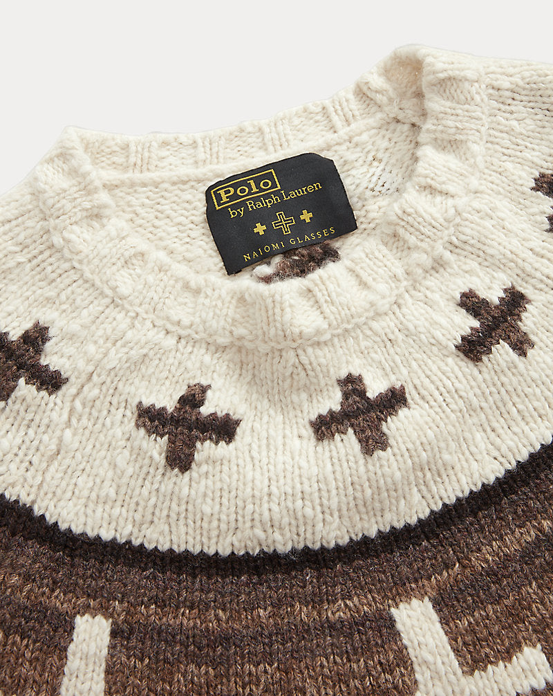 Naiomi Glasses Wool-Blend Jumper Brown Combo