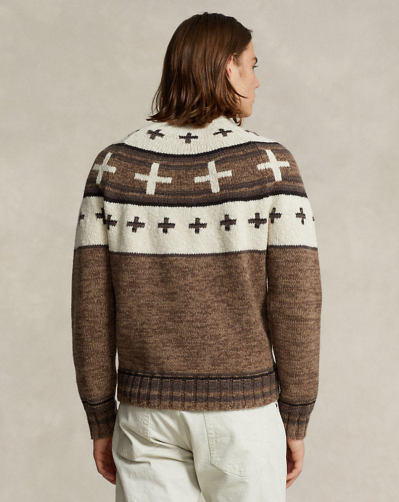 Naiomi Glasses Wool-Blend Jumper Brown Combo
