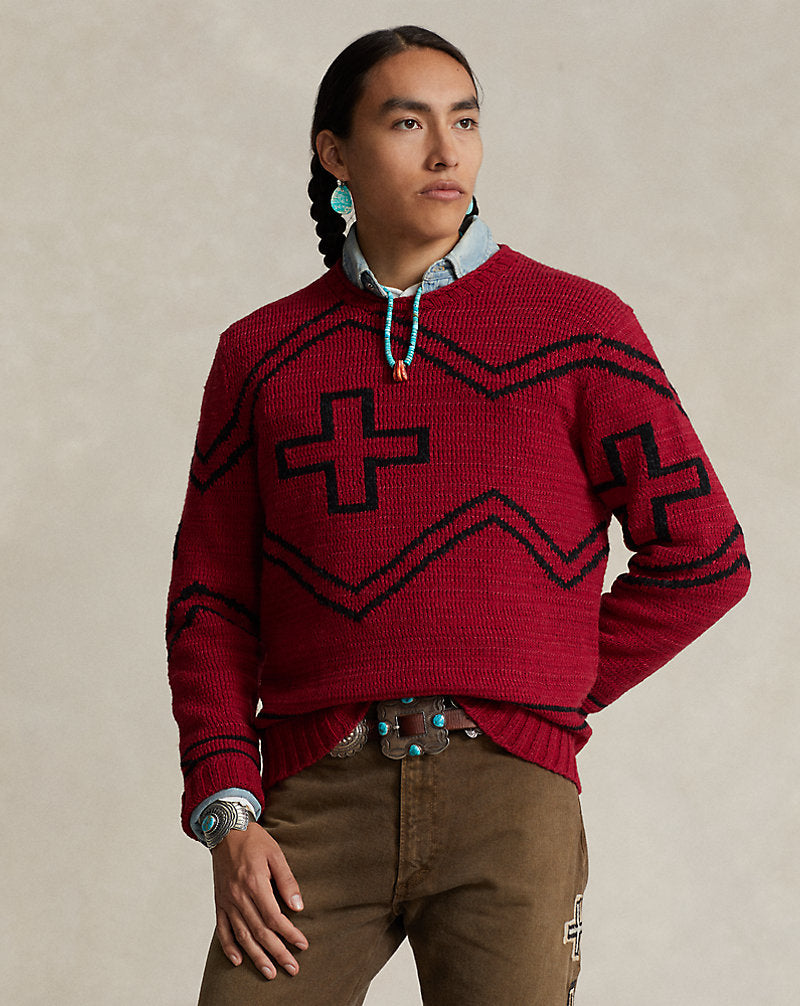 Naiomi Glasses Wool-Blend Jumper Red Combo