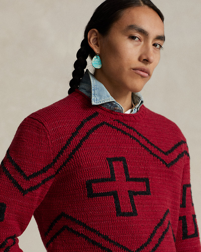Naiomi Glasses Wool-Blend Jumper Red Combo