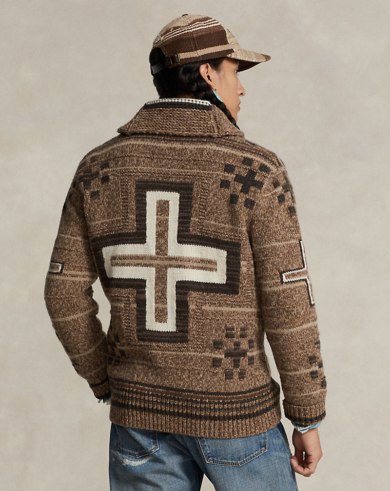 Naiomi Glasses Full-Zip Jumper Brown Combo