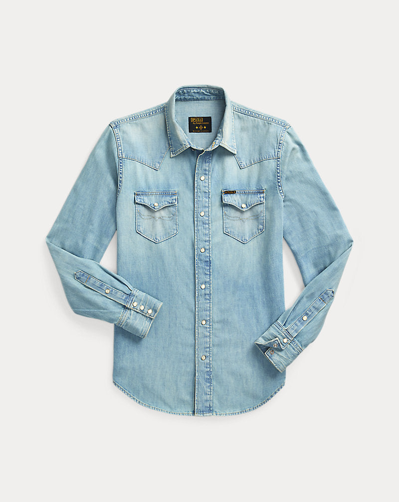Naiomi Glasses Denim Western Shirt Hilliard Wash