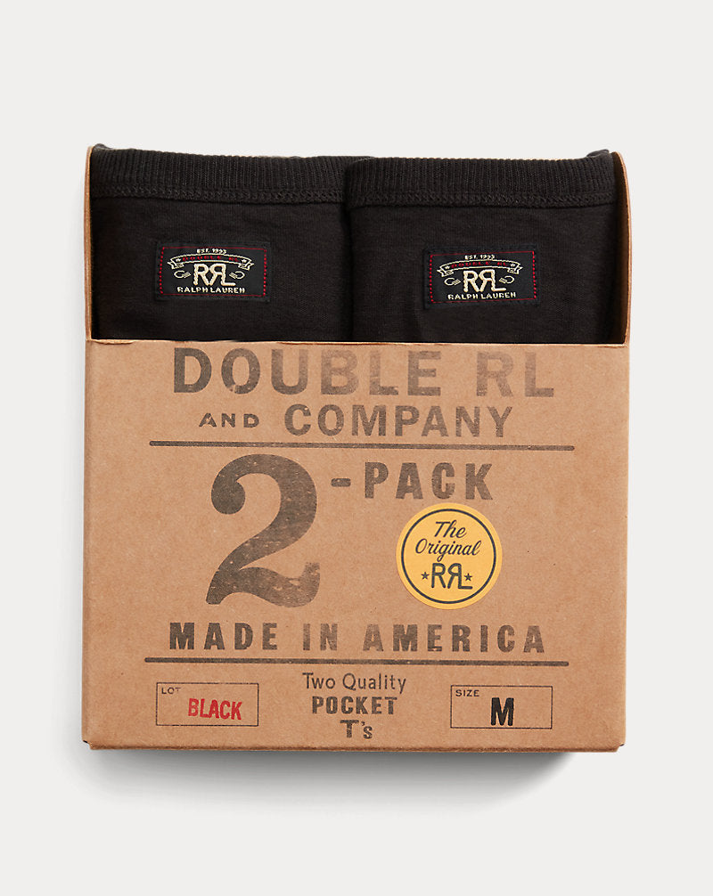 Garment-Dyed Pocket T-Shirt Two-Pack Black
