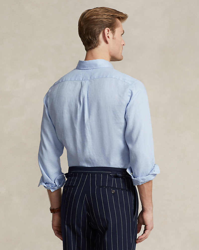 Custom Fit Linen Shirt Blue Hyacinth