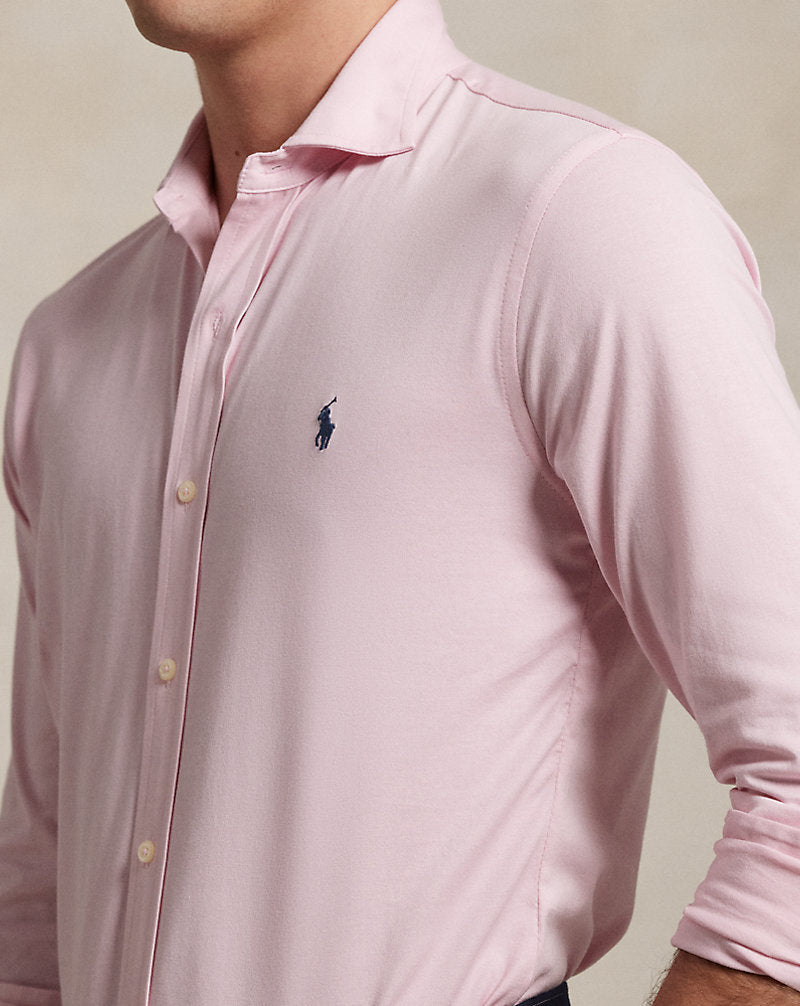 Jersey Spread-Collar Shirt Garden Pink