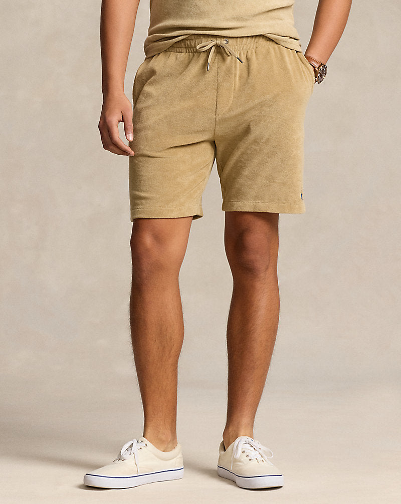 19-cm Terry Drawstring Short Coastal Beige