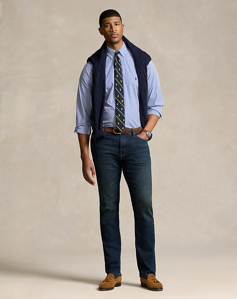 Bengal-Stripe Stretch Poplin Shirt Blue/White Bengal Stripe