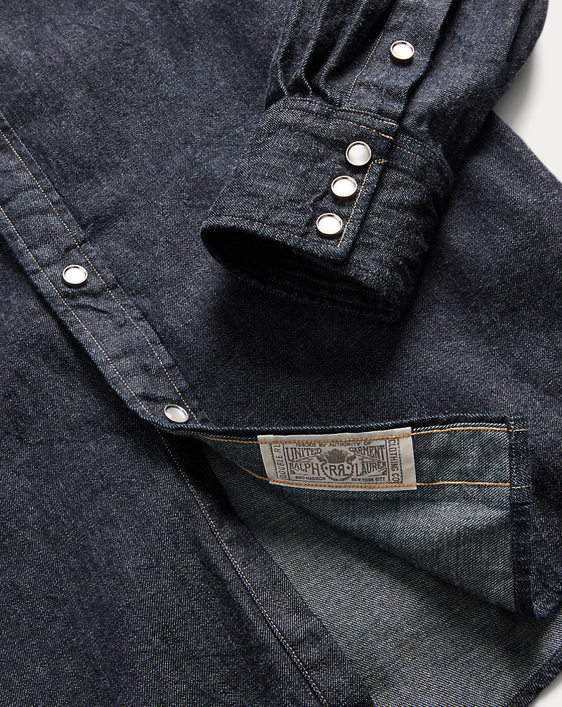 Slim Fit Denim Western Shirt Rinse