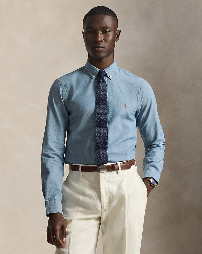 Slim Fit Chambray Shirt Medium Wash