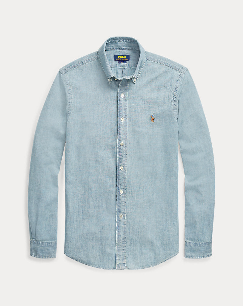 Slim Fit Chambray Shirt Medium Wash
