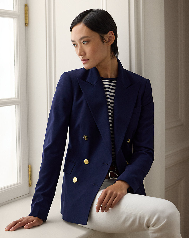Camden Jacke aus Wolle-Crêpe Luxus Marine