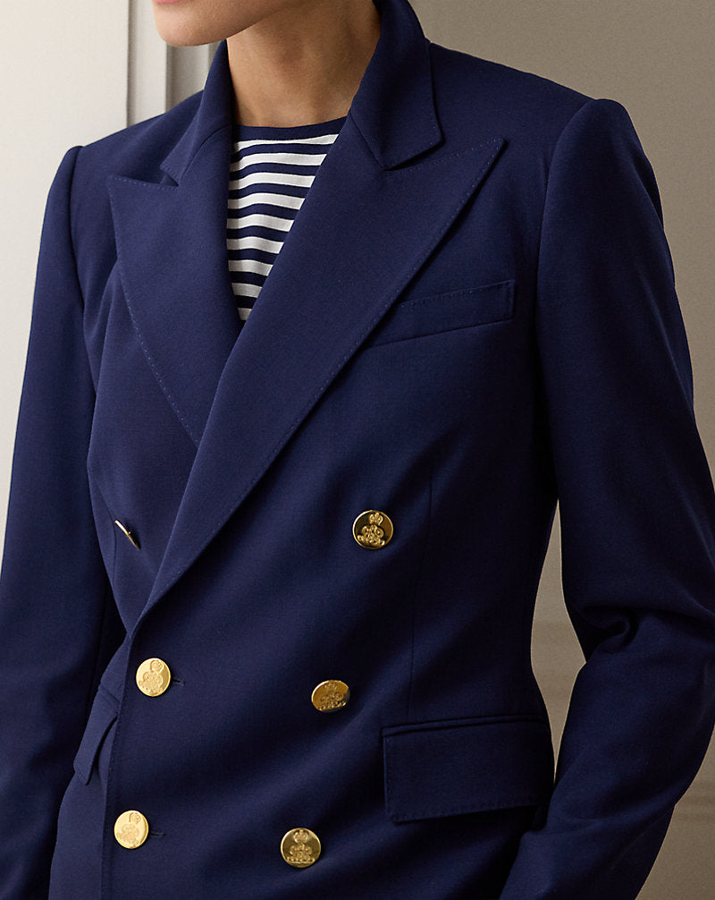 Camden Jacke aus Wolle-Crêpe Luxus Marine