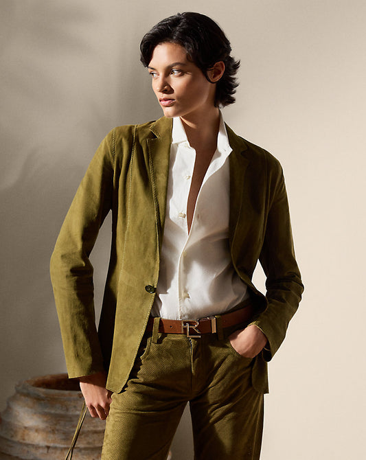 Jessamine Lamb-Suede Jacket Moss