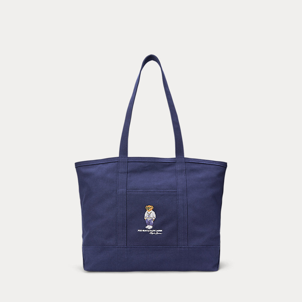 Polo Bear Canvas Tote Newport Navy