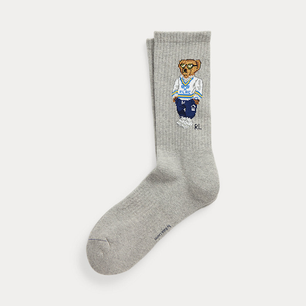 Polo Bear Cotton-Blend Crew Socks Grey H
