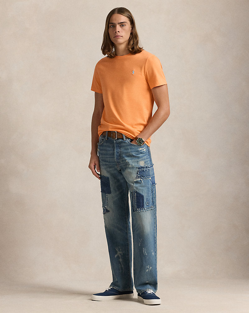 Custom Slim Fit Jersey Crewneck T-Shirt Classic Peach