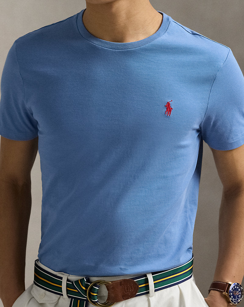 Custom Slim Fit Jersey Crewneck T-Shirt Campus Blue