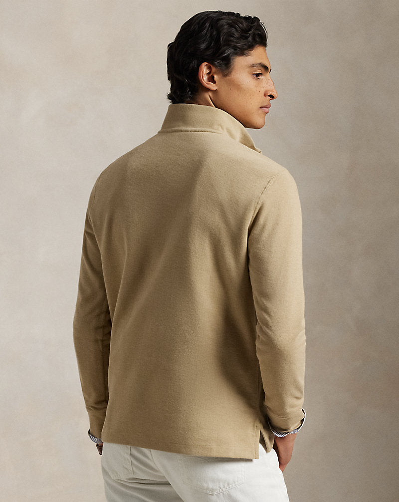Estate-Rib Quarter-Zip Pullover Coastal Beige