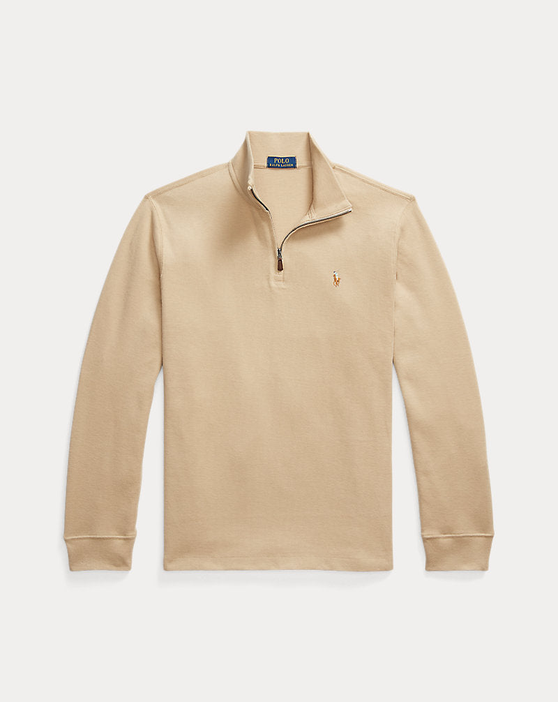 Estate-Rib Quarter-Zip Pullover Coastal Beige