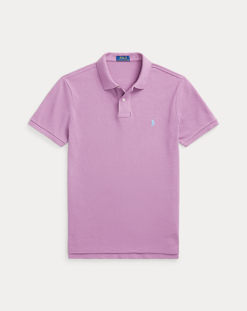 Custom Slim Fit Mesh Polo Shirt Tea Rose