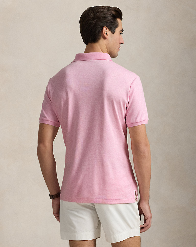 Custom Slim Fit Soft Cotton Polo Shirt Caramel Pink Heather