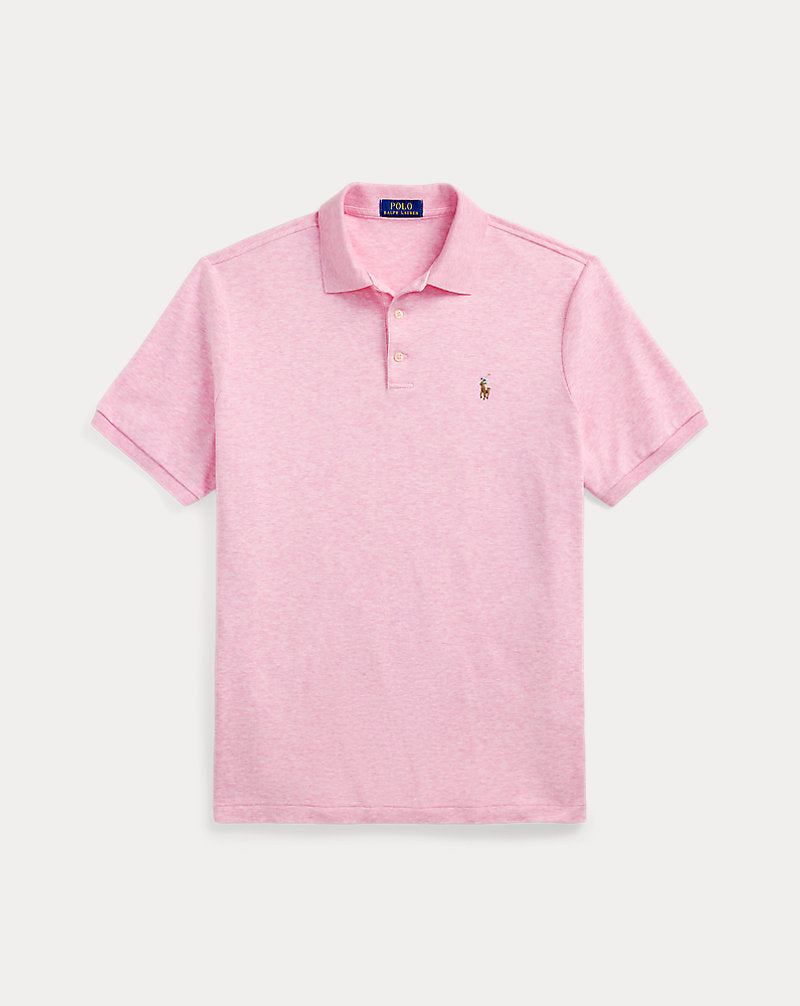 Custom Slim Fit Soft Cotton Polo Shirt Caramel Pink Heather