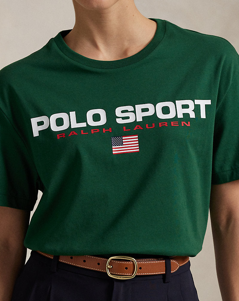 Classic Fit Polo Sport Jersey T-Shirt New Forest/White