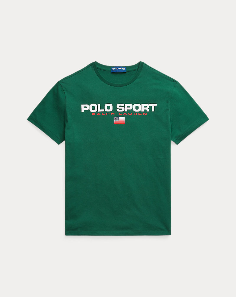 Classic Fit Polo Sport Jersey T-Shirt New Forest/White