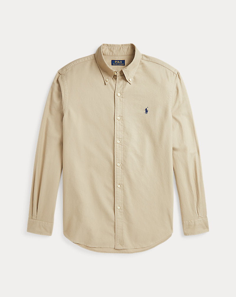 Classic Fit Garment-Dyed Oxford Shirt Surrey Tan