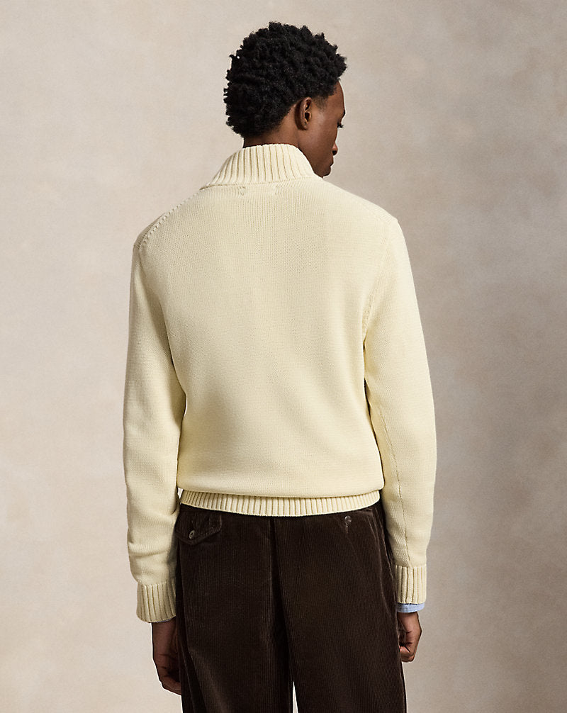 Cotton Quarter-Zip Jumper Andover Cream