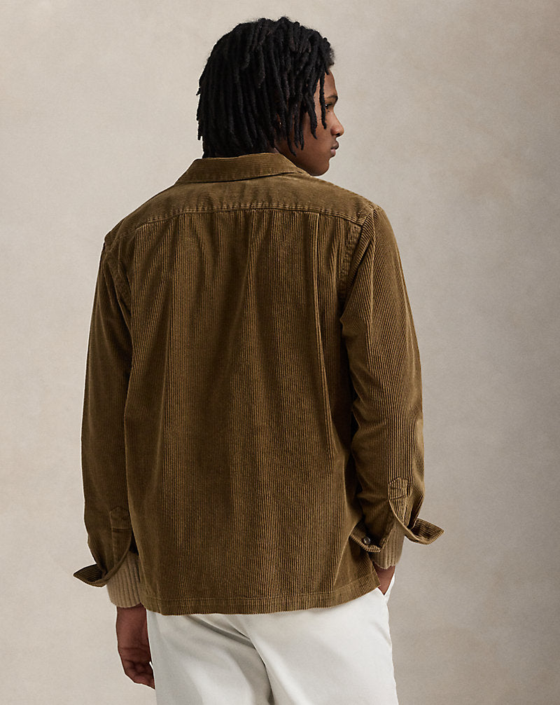 Classic Fit Corduroy Camp Shirt Truffle