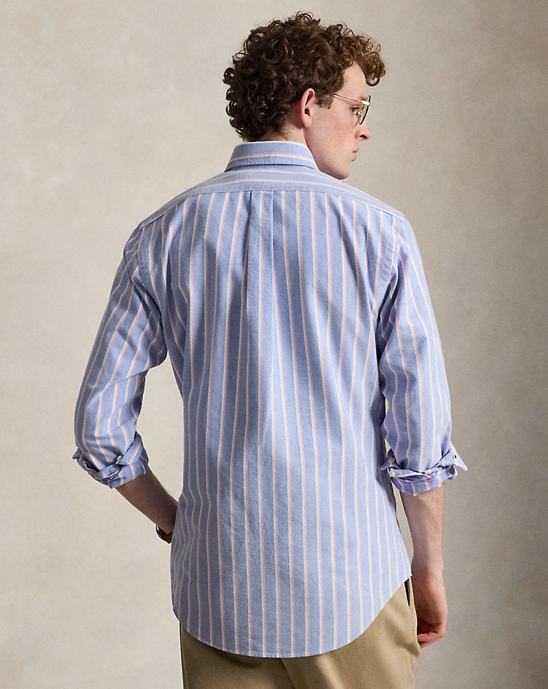 Custom Fit Striped Oxford Shirt Blue/Pink
