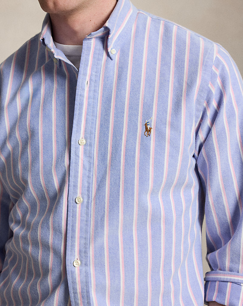 Custom Fit Striped Oxford Shirt Blue/Pink