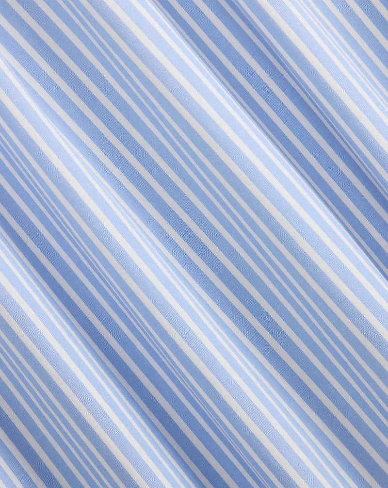 Custom Fit Striped Stretch Poplin Shirt Canvas Blue/White