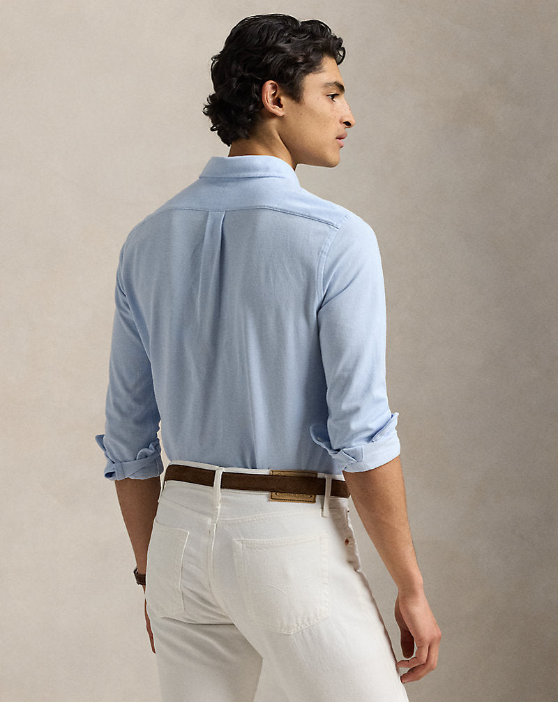 Knit Oxford Shirt Chambray Blue