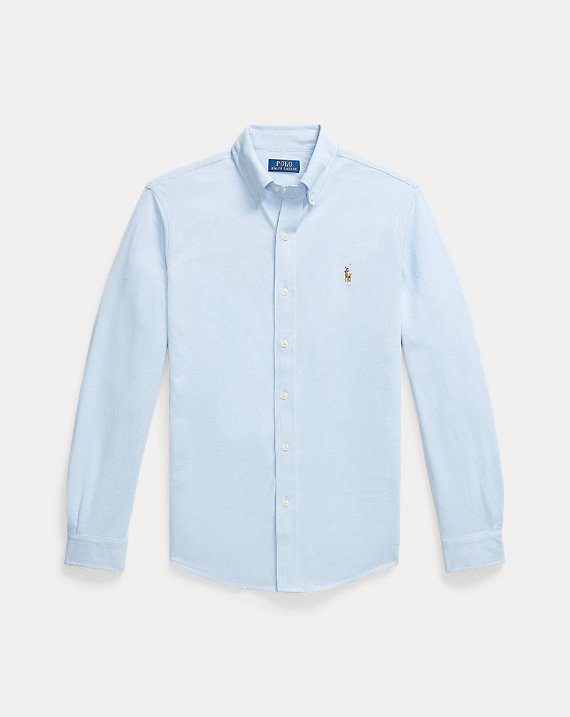 Knit Oxford Shirt Chambray Blue