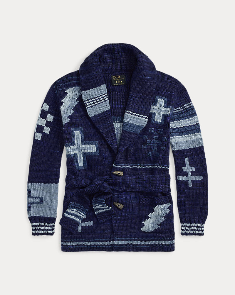 Naiomi Glasses Wrap Cardigan Navy Multi Combo