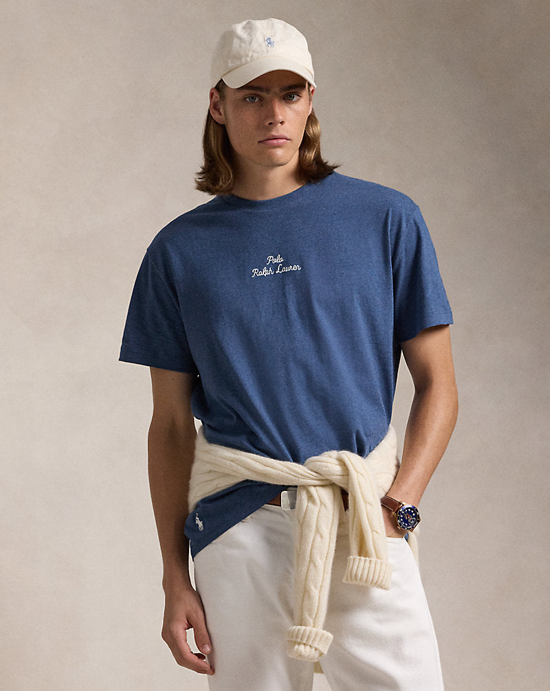 Classic Fit Logo Jersey T-Shirt Derby Blue Heather