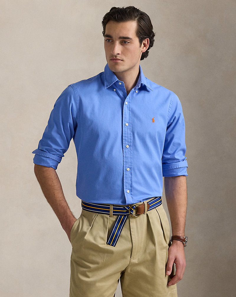 Custom Fit Twill Shirt Harbour Island Blue